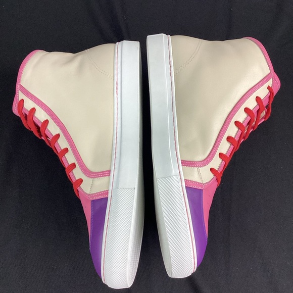 French Kiss by Donald Brooks Pink and Purple Sporty High-Top Sneakers,  Men's 11 - Picture 4 of 10